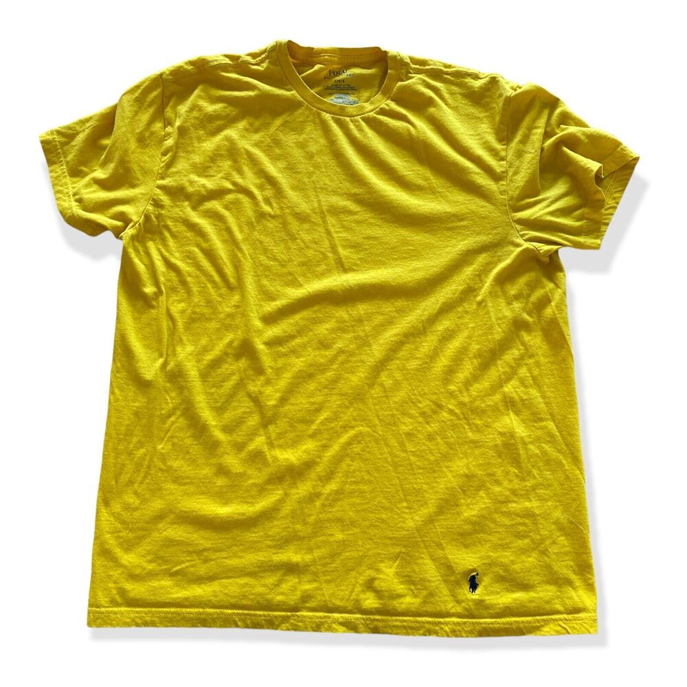 Polo Ralph Lauren Mens Short Sleeve crew neck Tee T-shirt Yellow Large